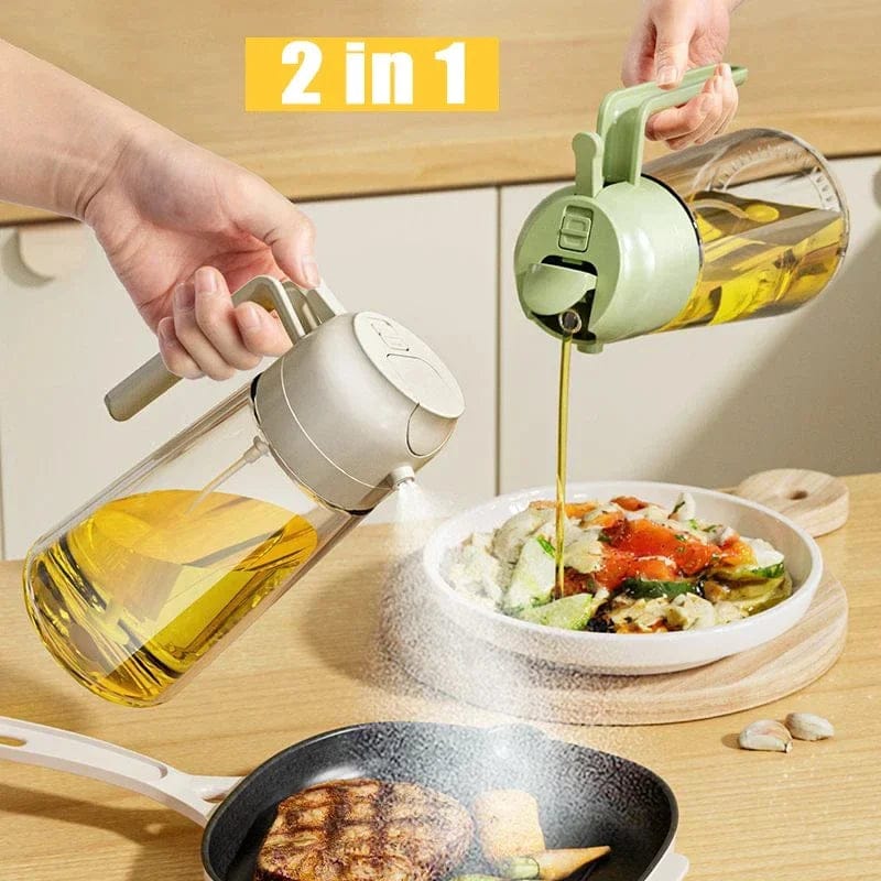 2 in 1 Oil Sprayer Bottle – Fine Mist Kitchen Oil Dispenser