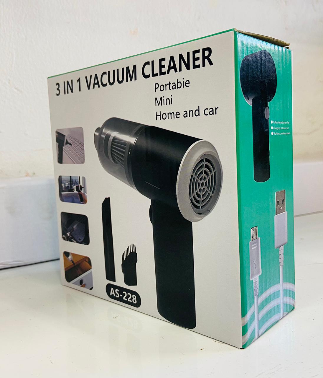 3-in-1 Portable Mini Vacuum Cleaner AS-228 | Handheld Vacuum for Car, Home & Office