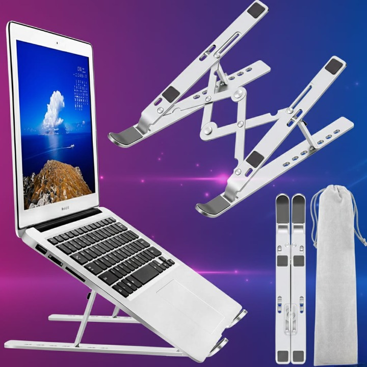 Aluminium Laptop Stand - Adjustable 6-Level Height