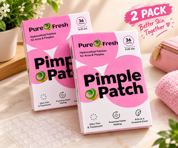 Pure Fresh Pimple Patch – 2 Pack | 72 Hydrocolloid Acne Patches for Clearer-Looking Skin